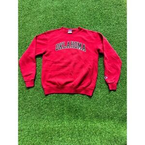 Vintage Champion Sweatshirt Mens Medium‎ Red Oklahoma Sooners Authentic Football